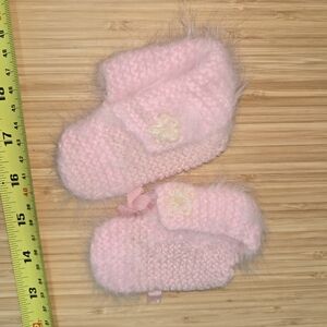 Adorable Pink Baby Booties